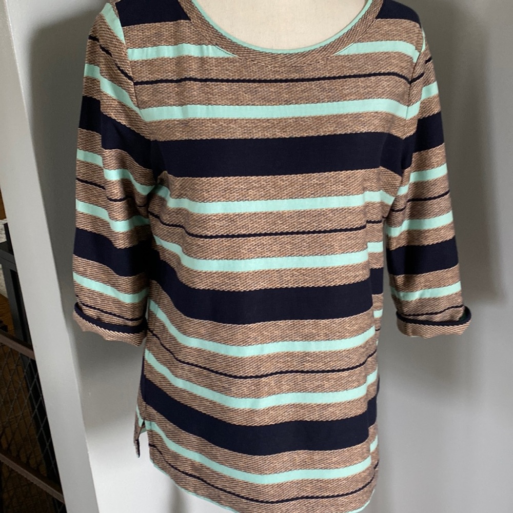 J Crew Striped Tunic, Size S, 3/4 length sleeve
